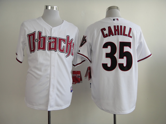 Men Arizona Diamondback 35 Cahill White MLB Jerseys